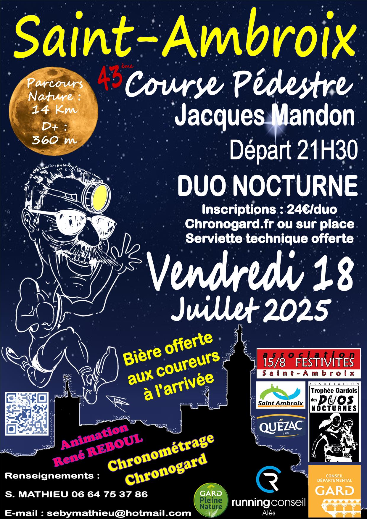 Affiche 43e COURSE PÉDESTRE JACQUES MANDON
